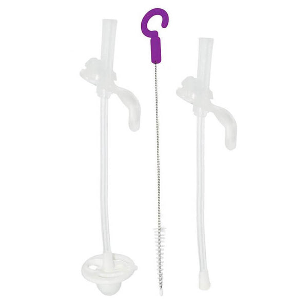 b.box Sippy Cup + Replacement Straw and Cleaner Pack, Includes 2 Weighted Straw  Sippy Cups (Raspberry & Grape)