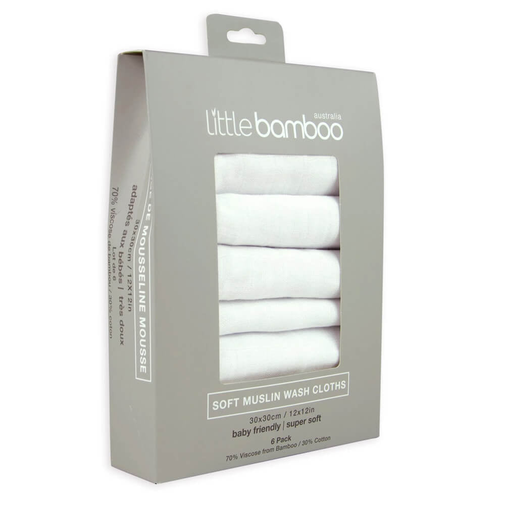 Little Bamboo Muslin Washers 6pk