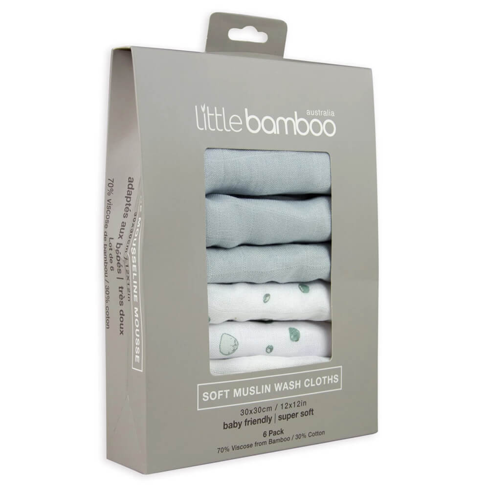 Little Bamboo Muslin Washers 6pk