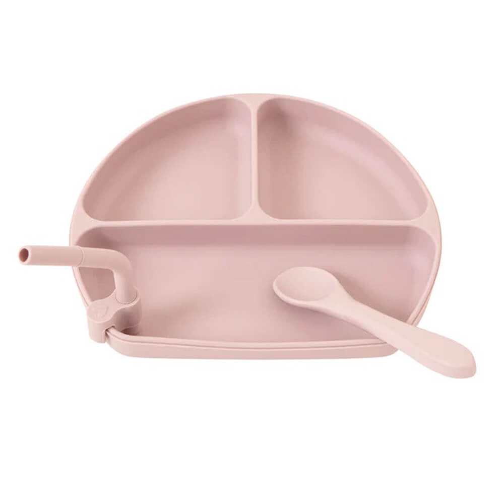 All4Ella Silicone Plate With Straw & Spoon