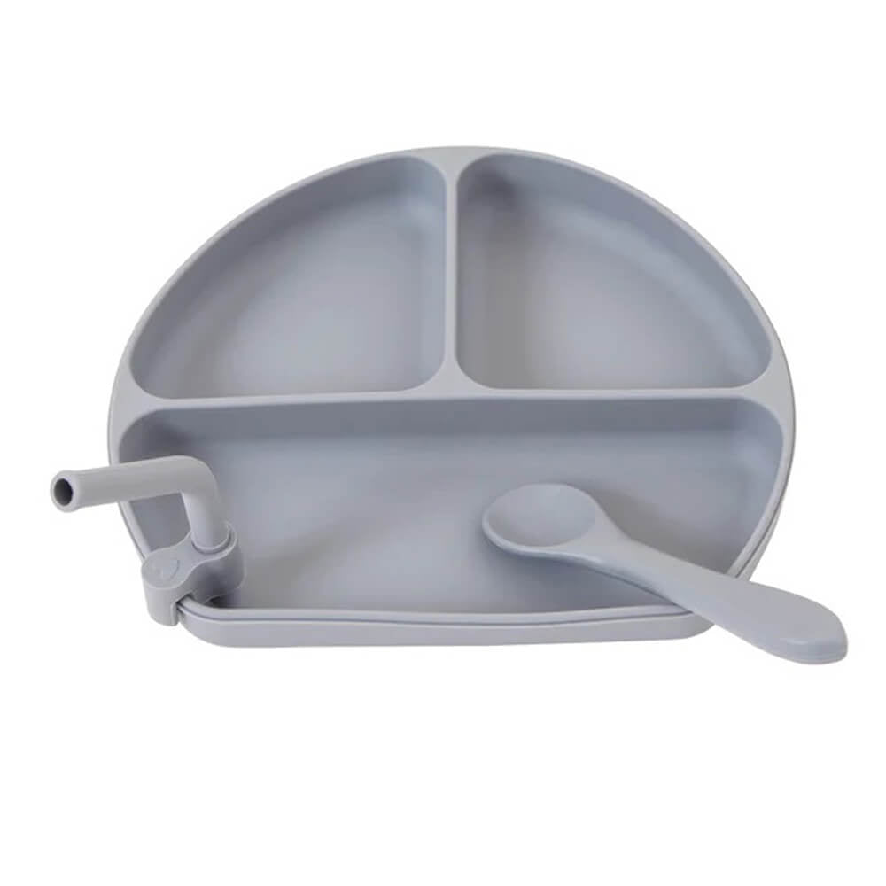 All4Ella Silicone Plate With Straw & Spoon