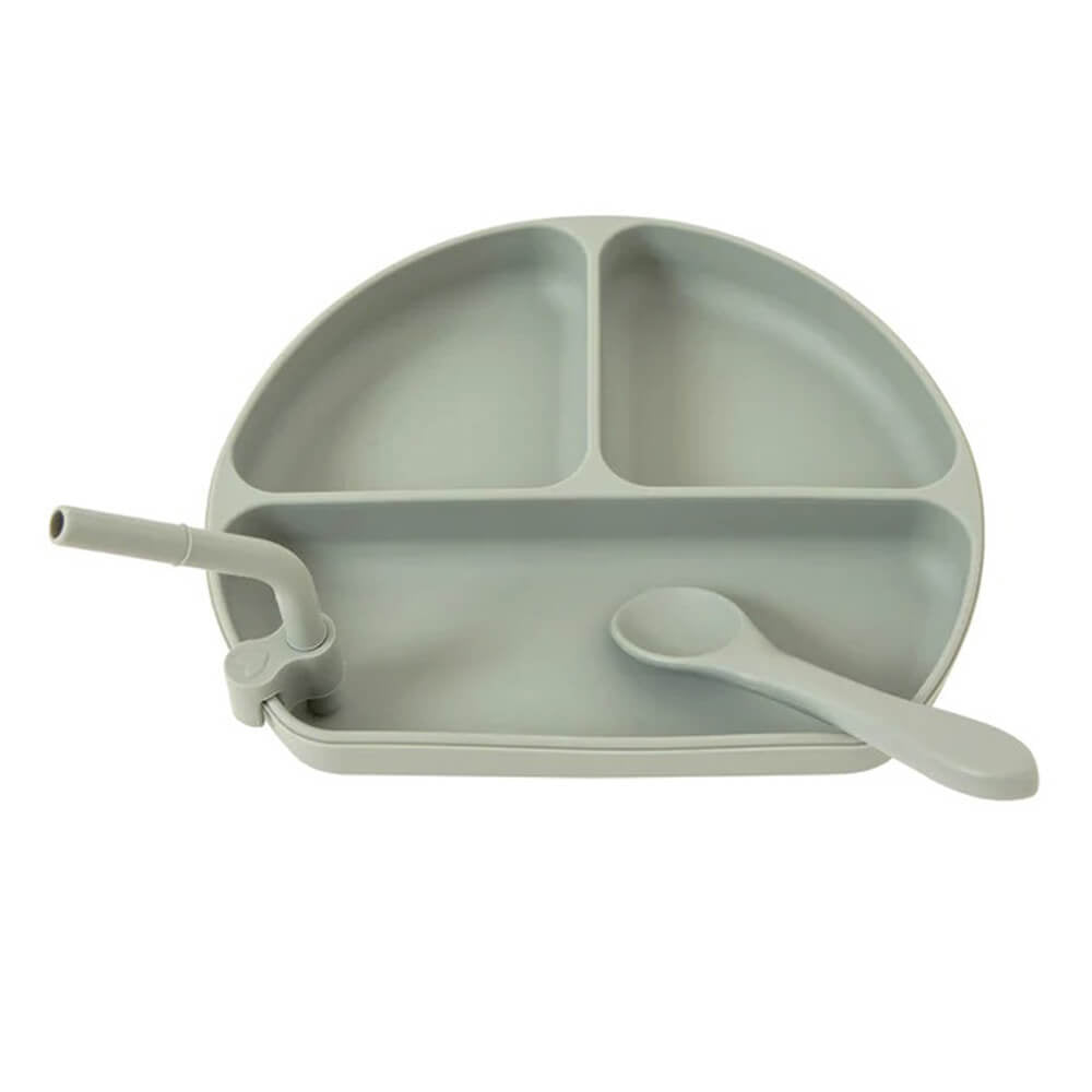 All4Ella Silicone Plate With Straw & Spoon