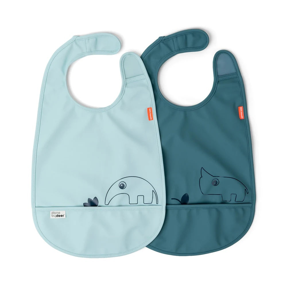 Done By Deer Bib With Velcro 2pk Deer Friends