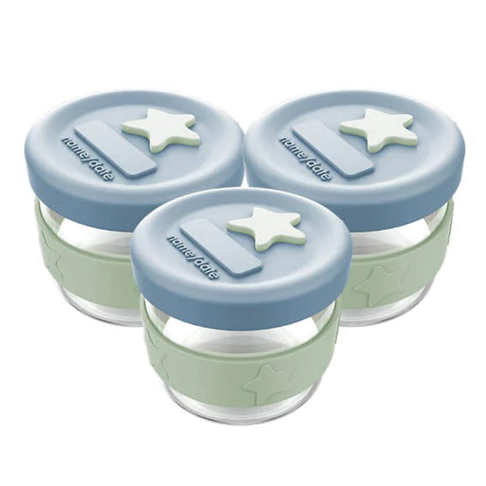 Cherub Baby Silicone & Glass Baby Food Storage 3PK 120ml