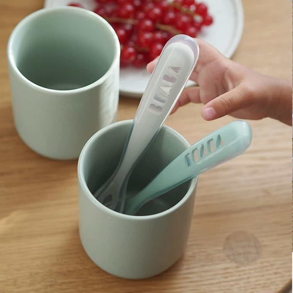 Beaba 1st Stage Silicone Spoon Travel Twin Set With Case