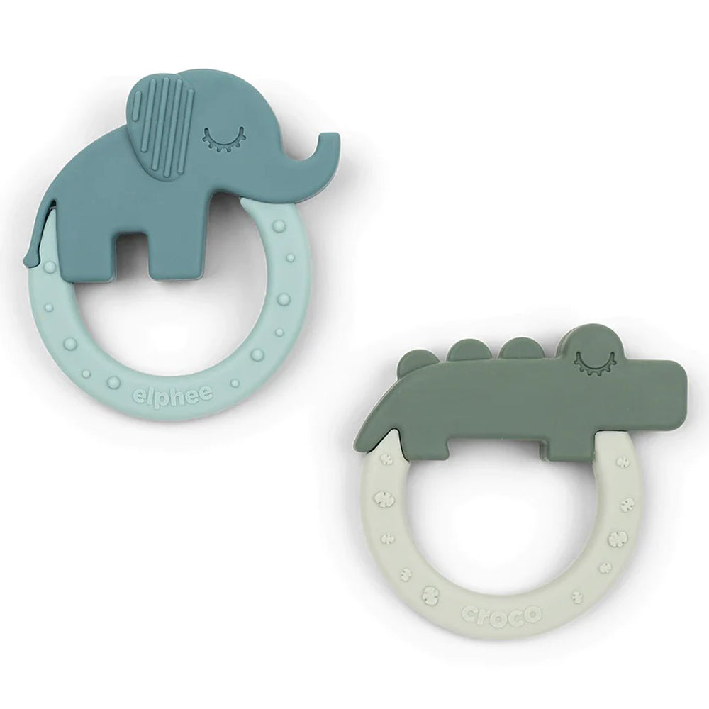 Done By Deer Teether 2-Pack Deer Friends Green/Blue