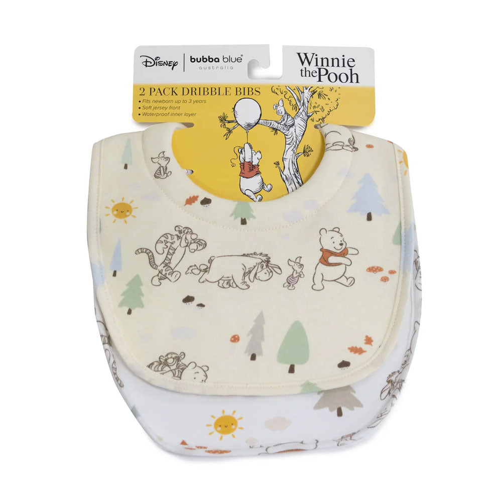 Bubba Blue Winnie The Pooh 2pk Dribble Bibs