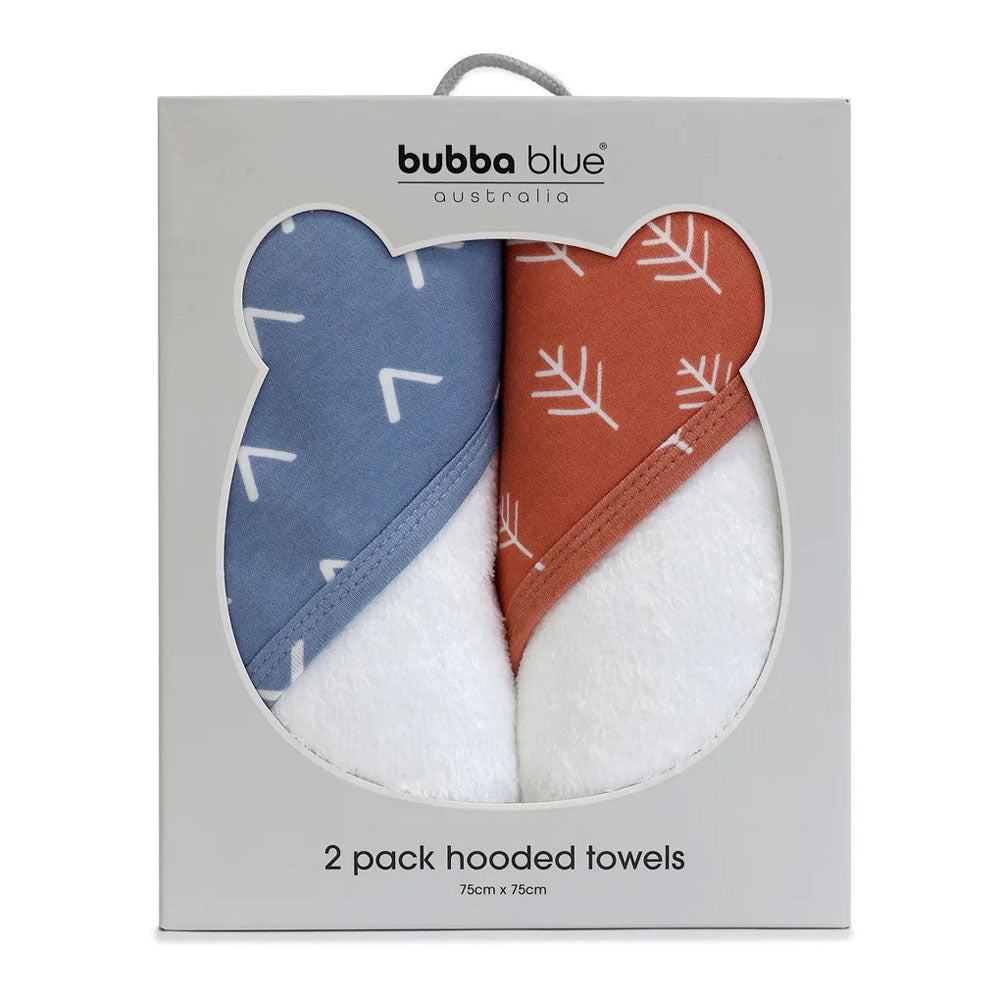 Bubba Blue Nordic 2pk Hooded Towel Denim/Clay