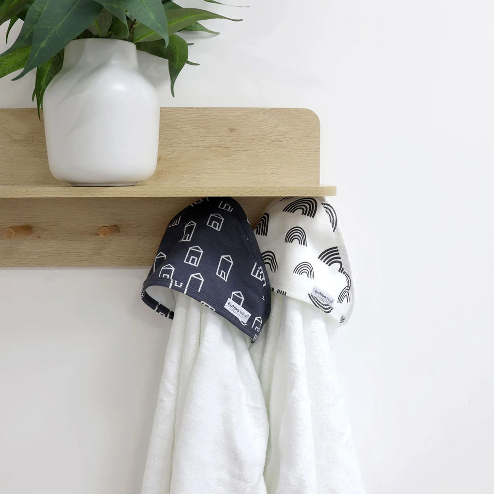 Bubba Blue Nordic 2pk Hooded Towel Charcoal/White