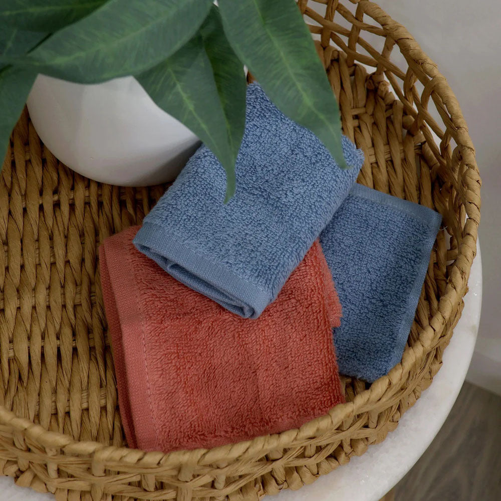 Bubba Blue Nordic 3pk Wash Cloths Denim/Clay