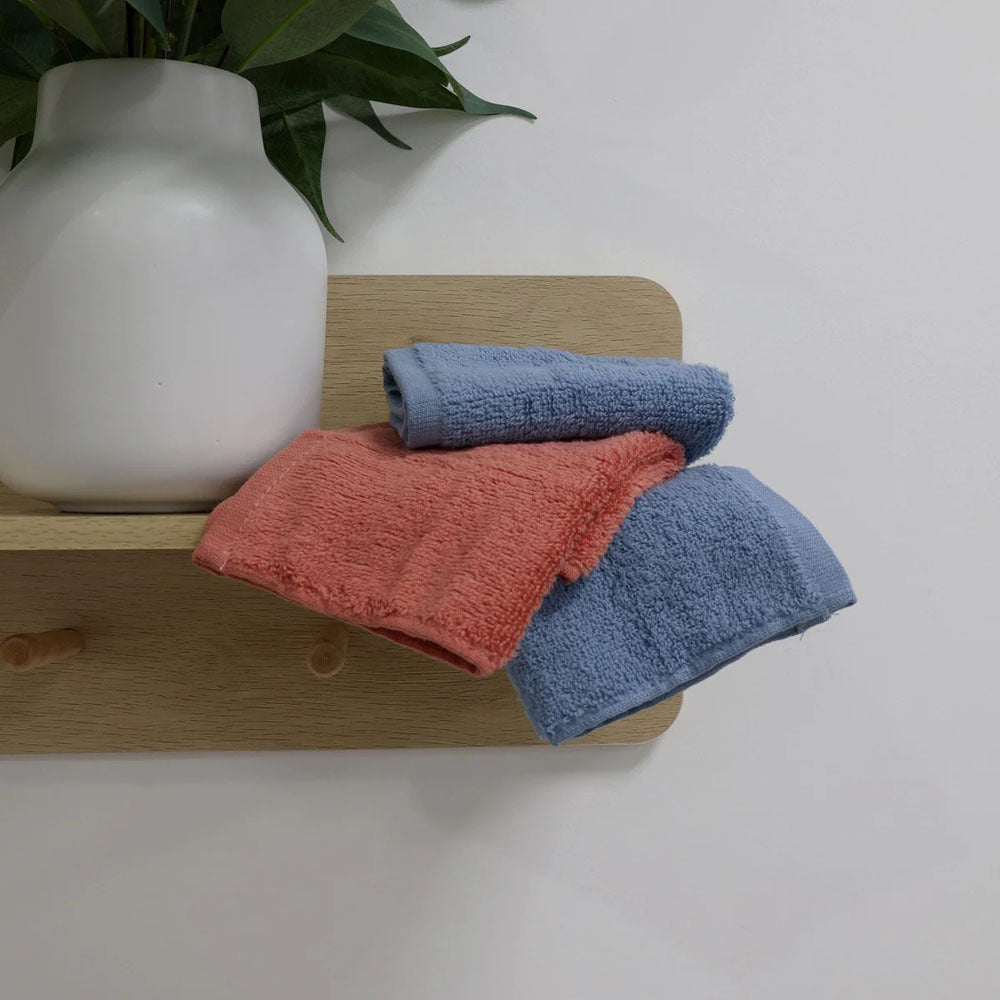 Bubba Blue Nordic 3pk Wash Cloths Denim/Clay