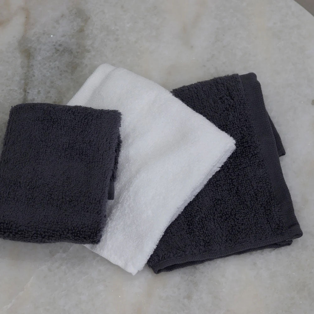 Bubba Blue Nordic 3pk Wash Cloths Charcoal/White