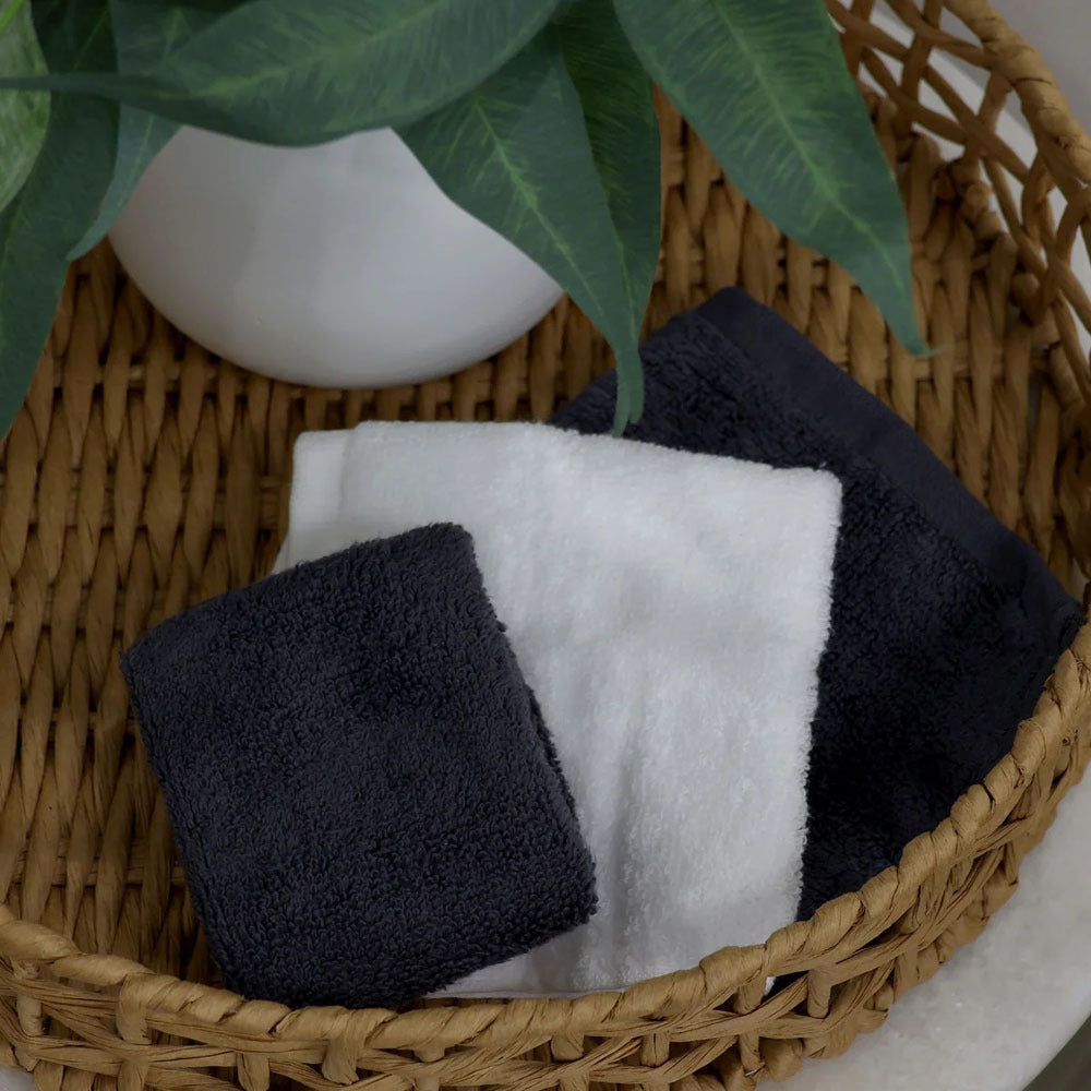 Bubba Blue Nordic 3pk Wash Cloths Charcoal/White