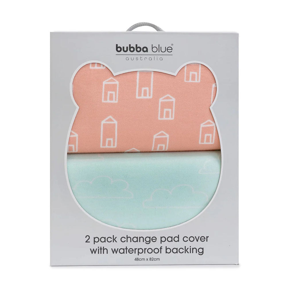 Bubba Blue Nordic 2pk Waterproof Change Pad Cover Coral/Tiffany