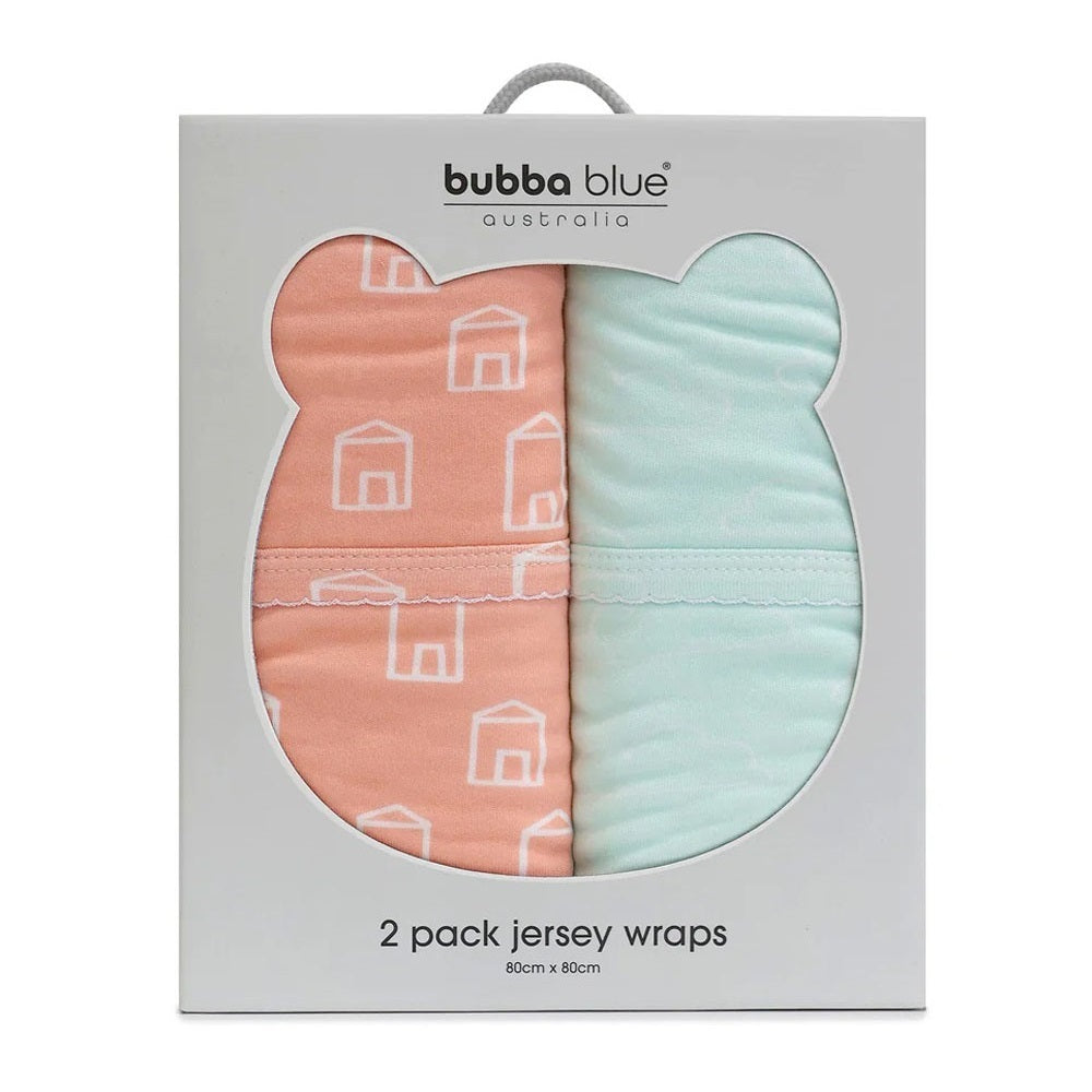 Bubba Blue Nordic 2pk Jersey Wrap Coral/Tiffany