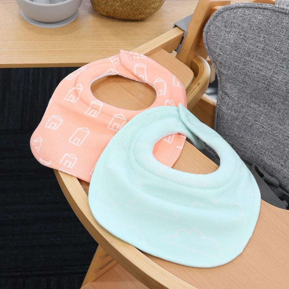 Bubba Blue Nordic 2pk Dribble Bib Coral/Tiffany