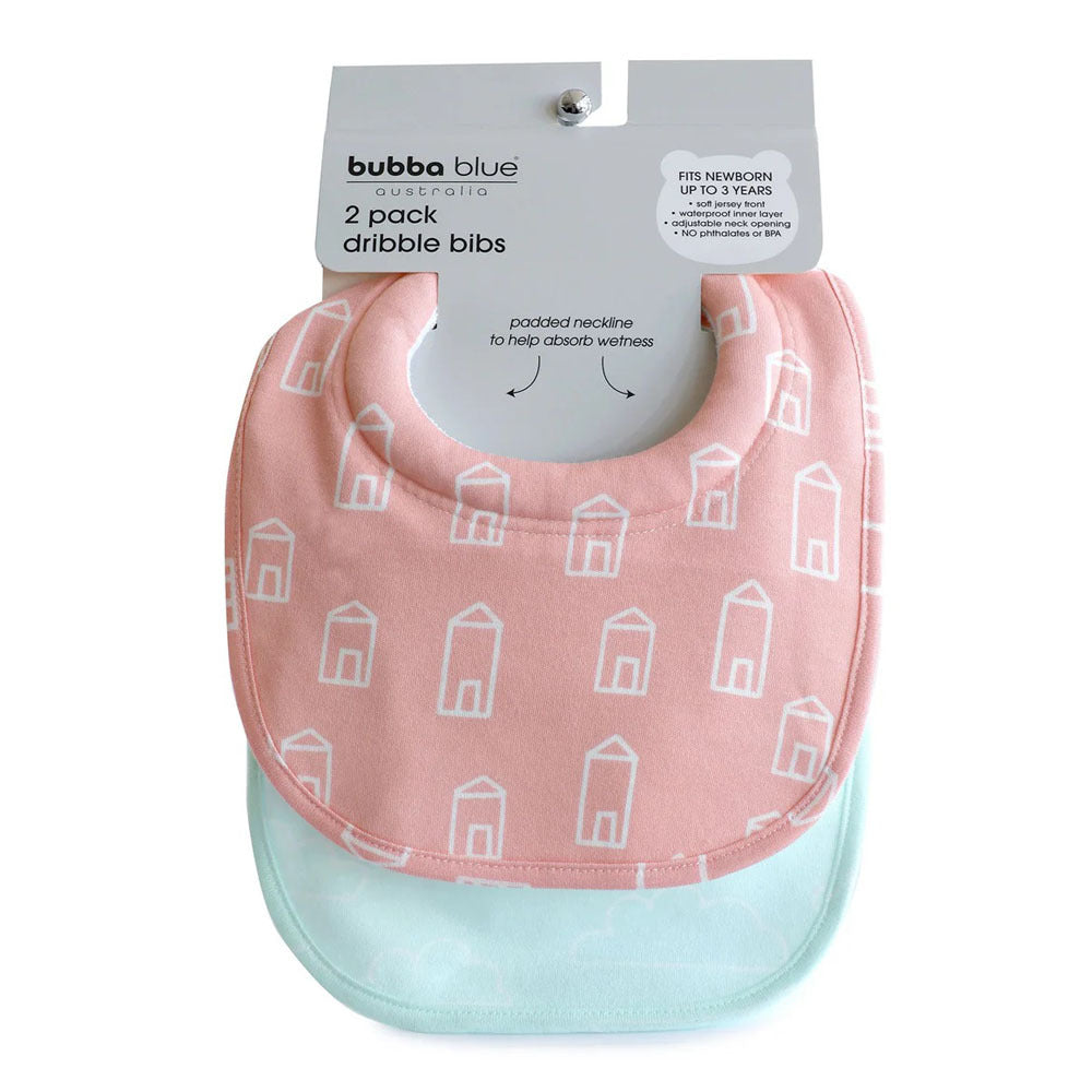 Bubba Blue Nordic 2pk Dribble Bib Coral/Tiffany