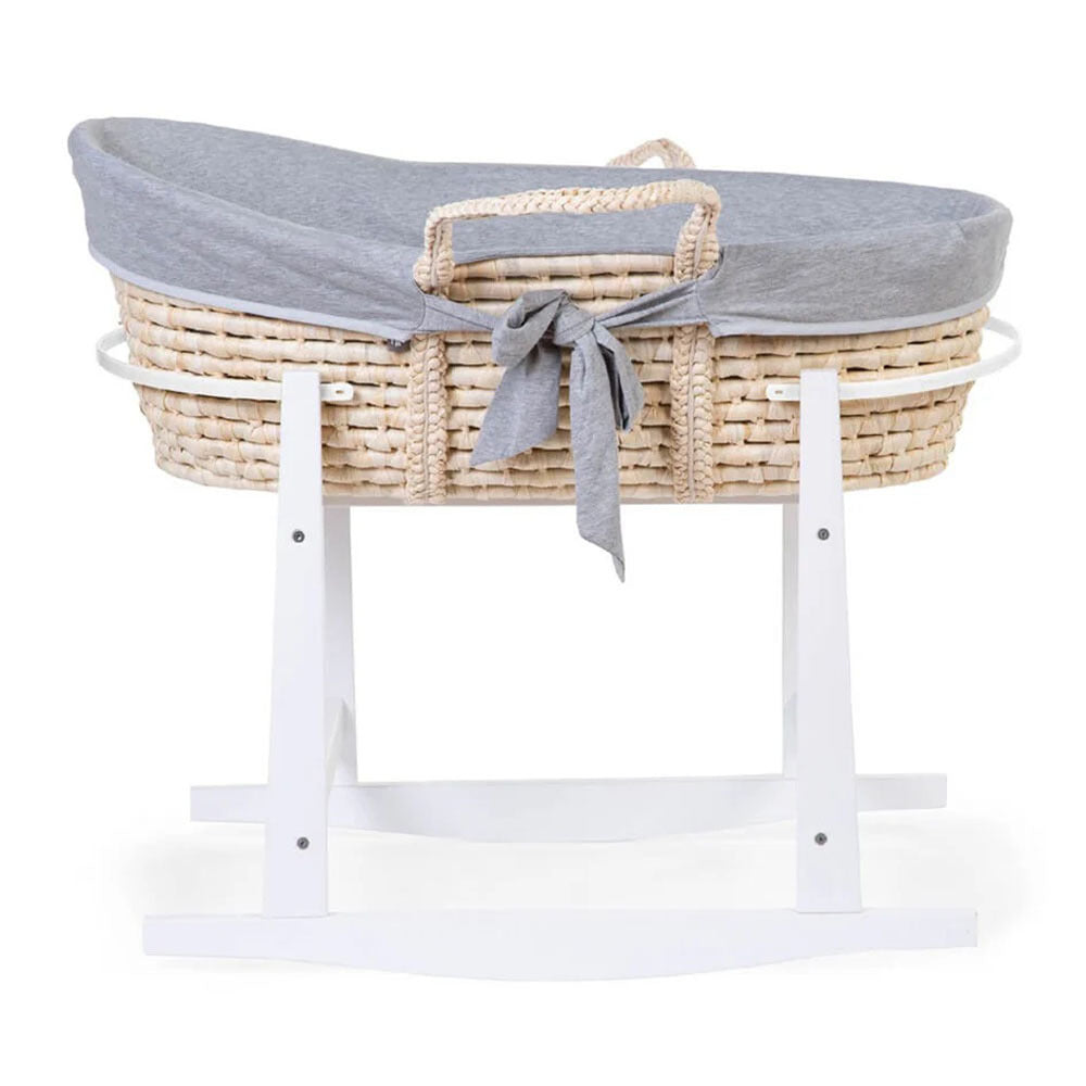 Childhome Corn Husk Moses Basket With Grey Liner