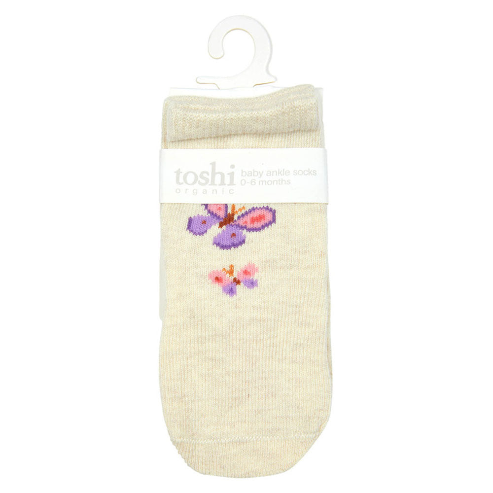 Toshi Organic Baby Socks Jacquard/Butterfly Bliss