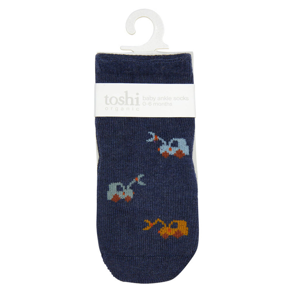 Toshi Organic Baby Socks Jacquard/Earthmover