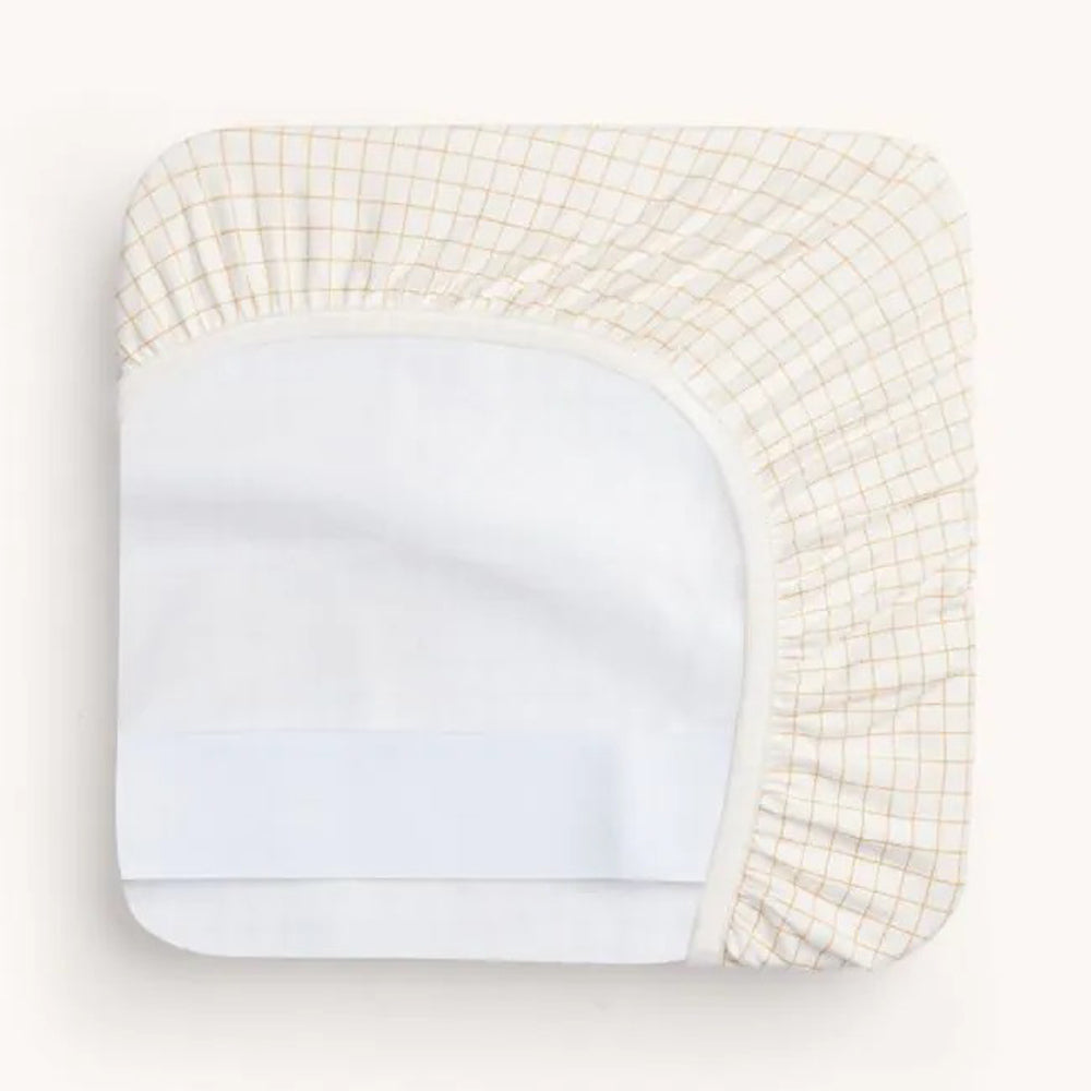 ErgoPouch 2 In 1 Waterproof Fitted Sheet Cot Caramel Grid