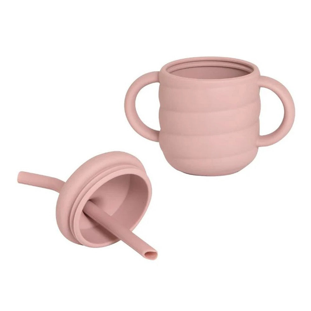 All4Ella Silicone Sippy Cup the With Straw Dusty Pink