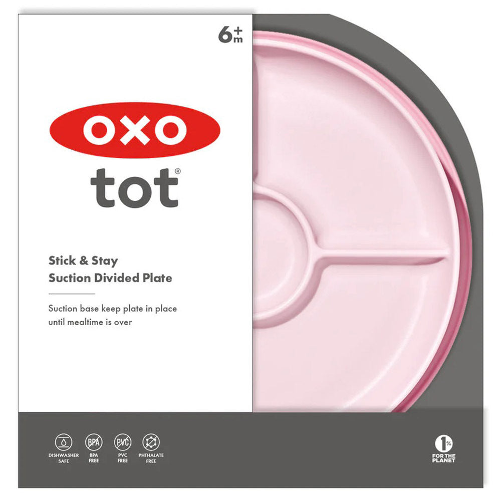 Oxo Tot Stick & Stay Suction Divided Plate Blossom