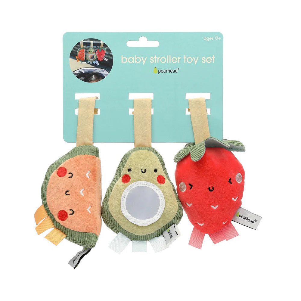 Pearhead Stroller Toy Set Of 3 Fruit