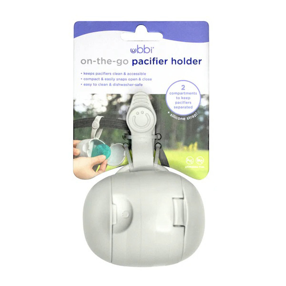 Ubbi On The Go Pacifier Holder Grey