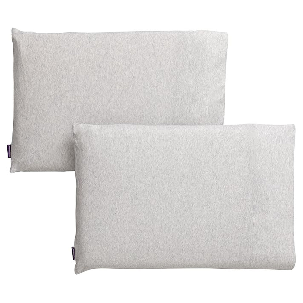 ClevaMama Jersey Cotton Junior Pillow Case 2pk Melange Grey