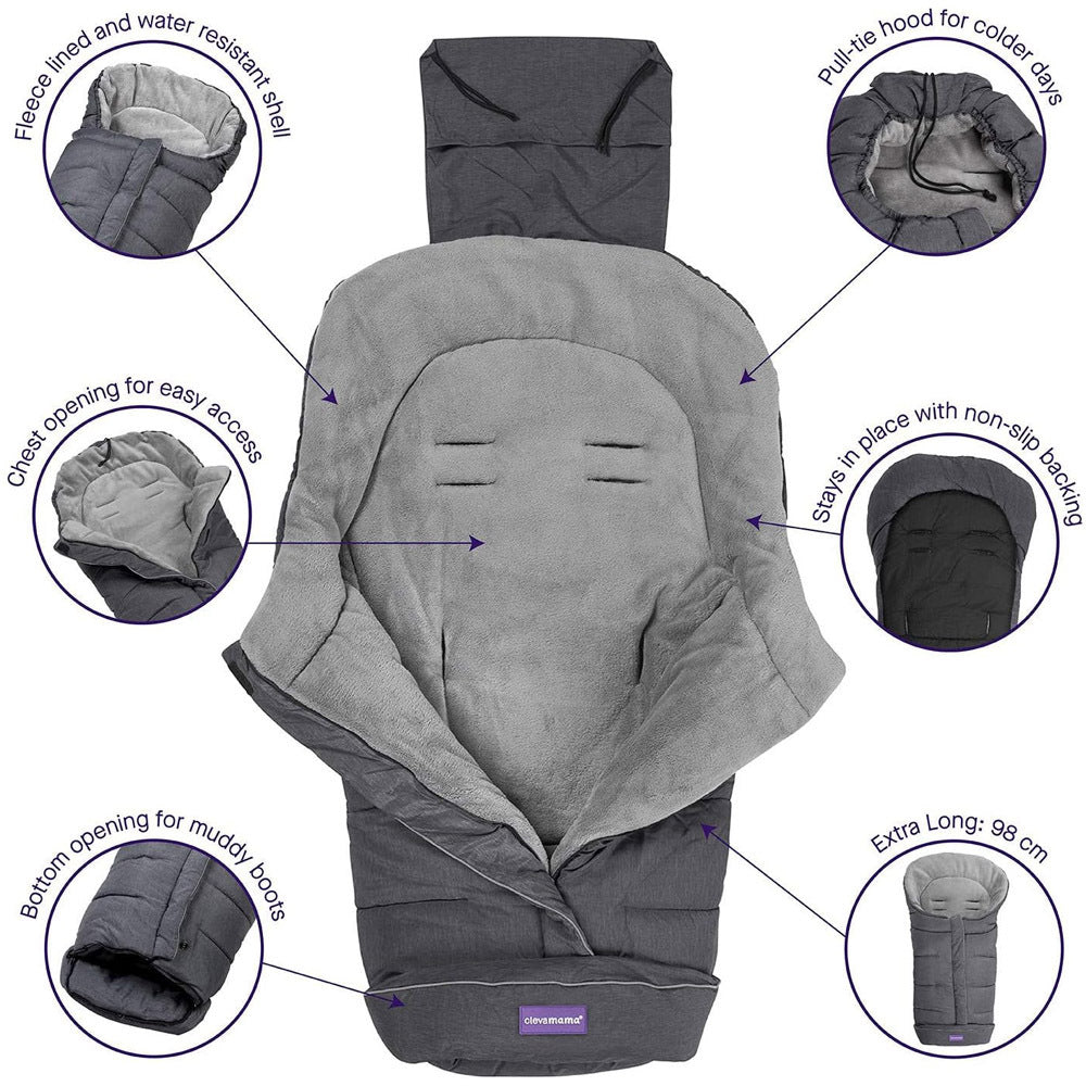 ClevaMama Universal Footmuff Grey