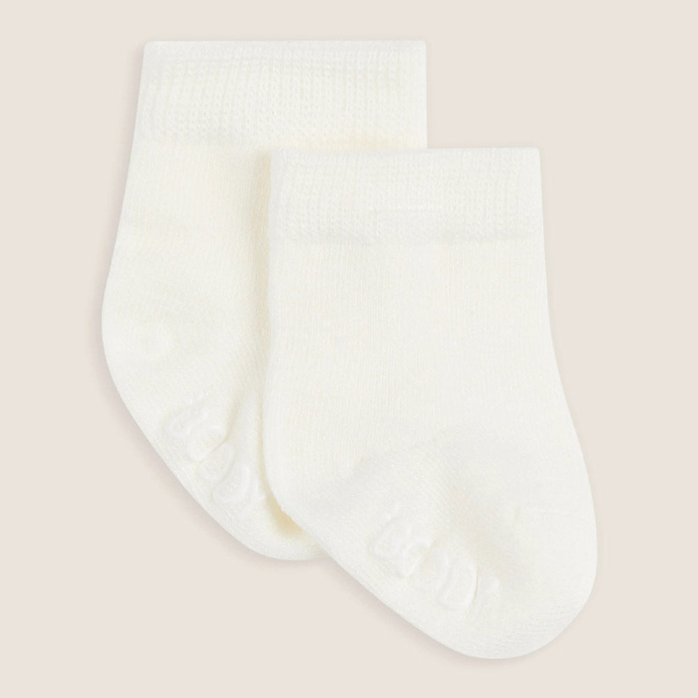 Boody Baby Socks 3pk Heather Grey Natural White