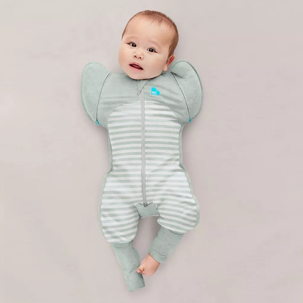 Love To Dream Swaddle Up Transition Suit Lite 0.2T Olive/Stripe