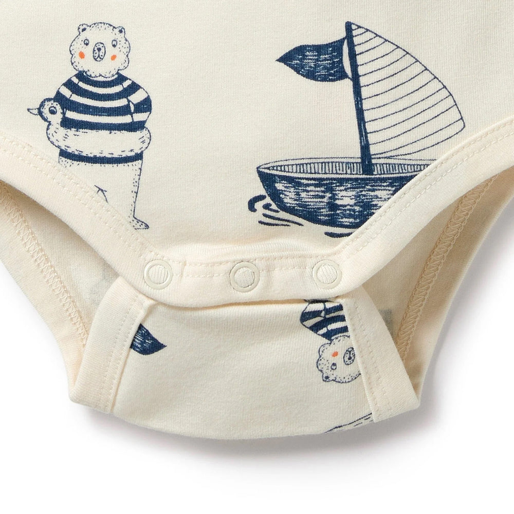 Wilson & Frenchy Nautical Bear Organic Bodysuit