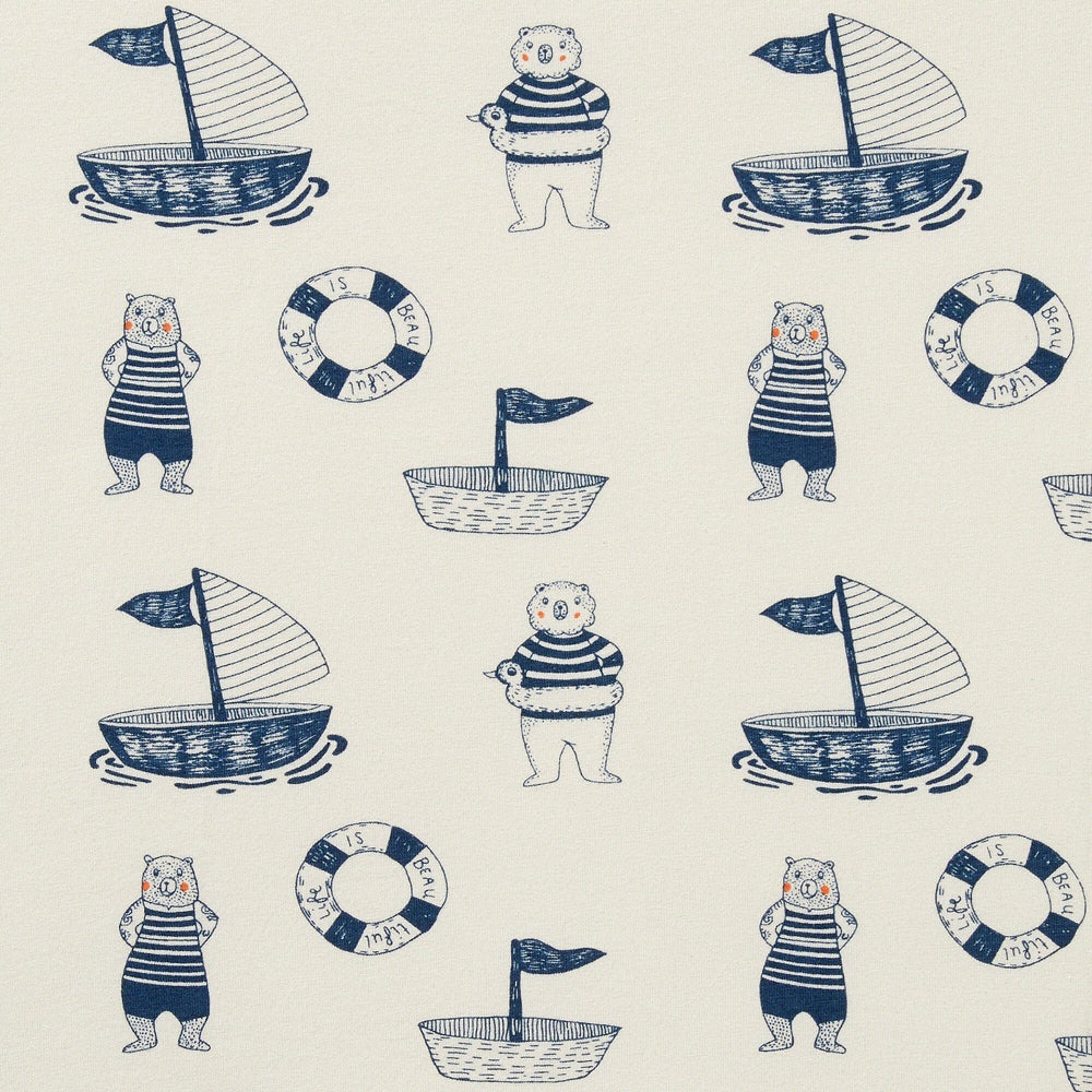 Wilson & Frenchy Nautical Bear Organic Cot Sheet