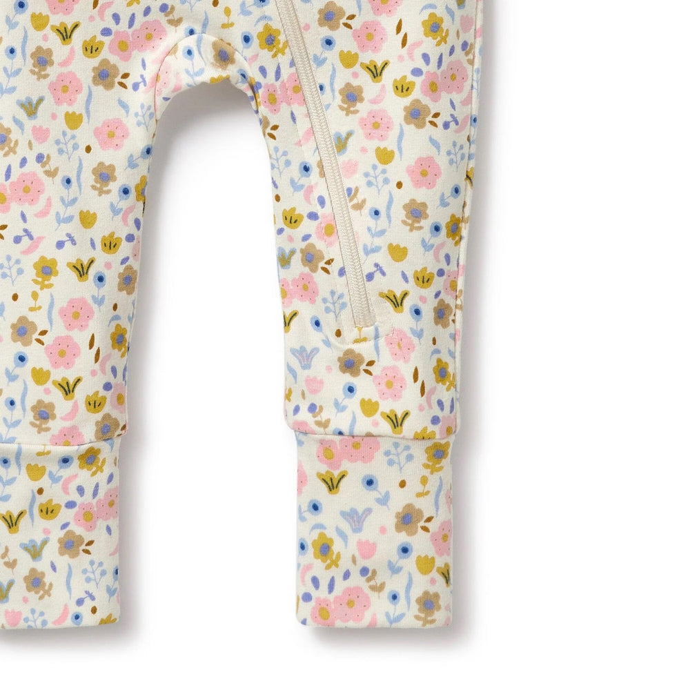 Wilson & Frenchy Ava Floral Organic Zipsuit With Feet