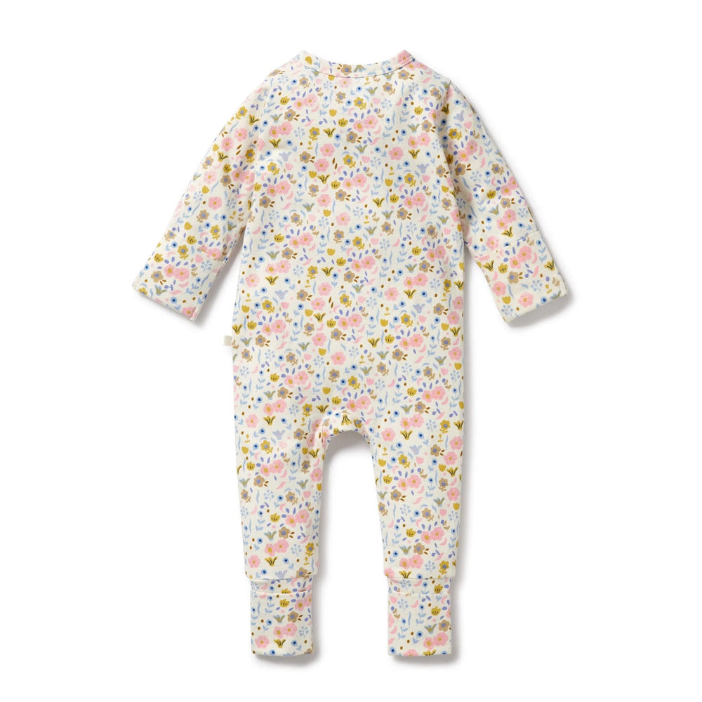 Wilson & Frenchy Ava Floral Organic Zipsuit With Feet