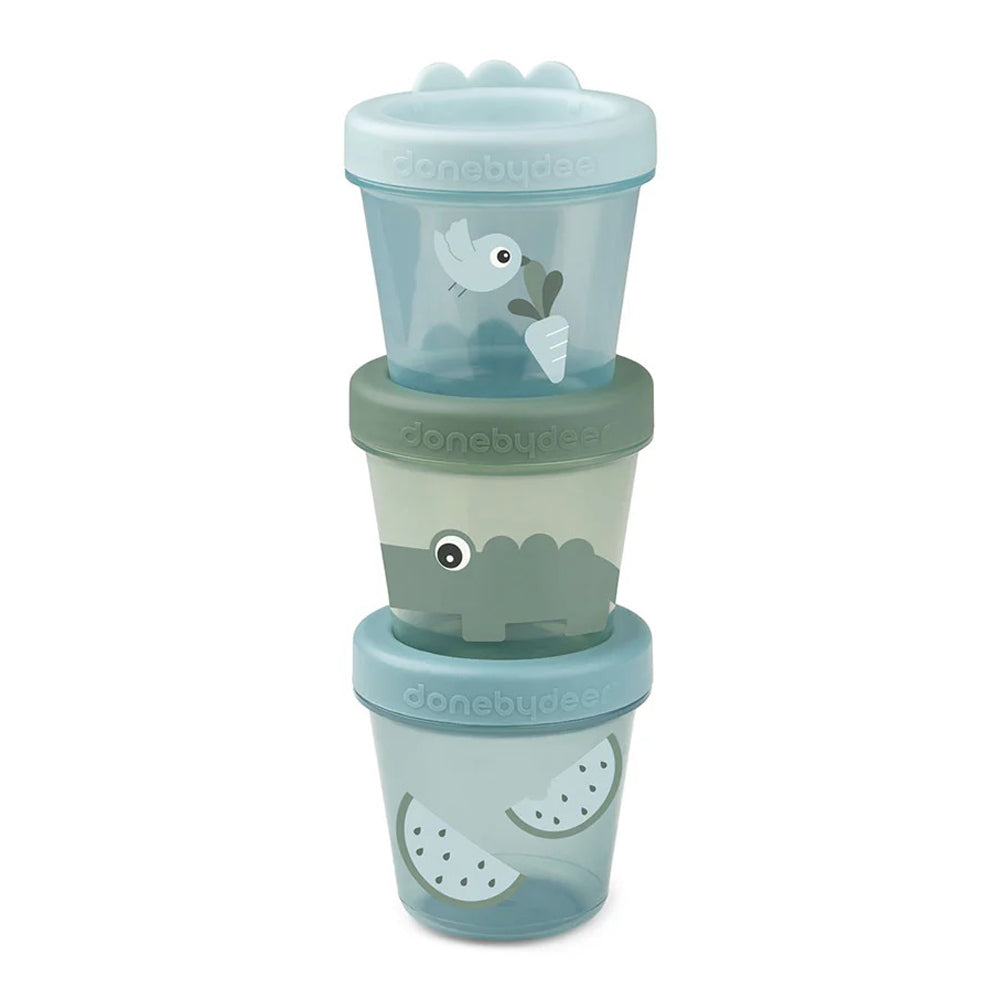 Done By Deer Baby Food Container 3-Pack Croco Green