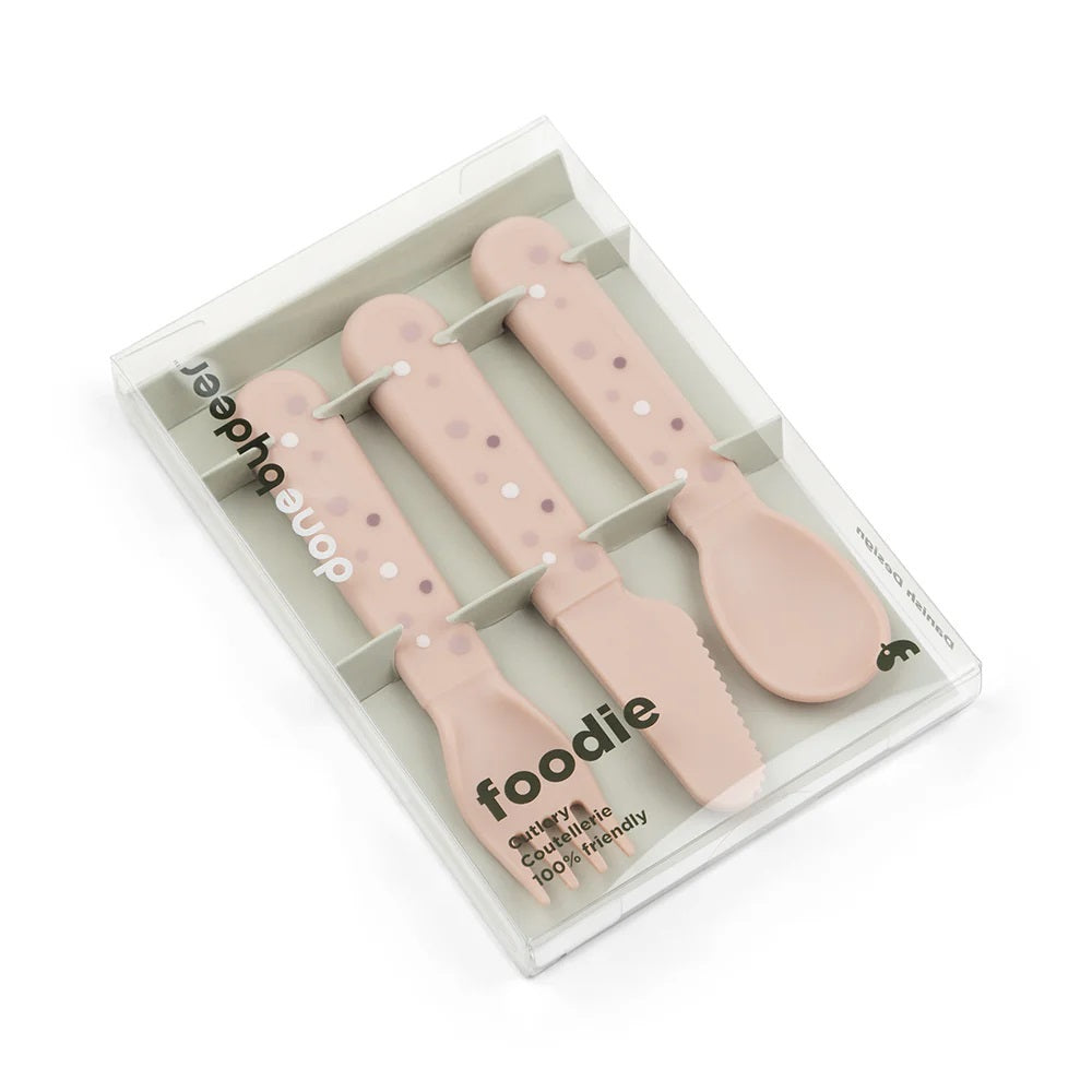 Done By Deer Foodie Cutlery Set Happy Dots Powder