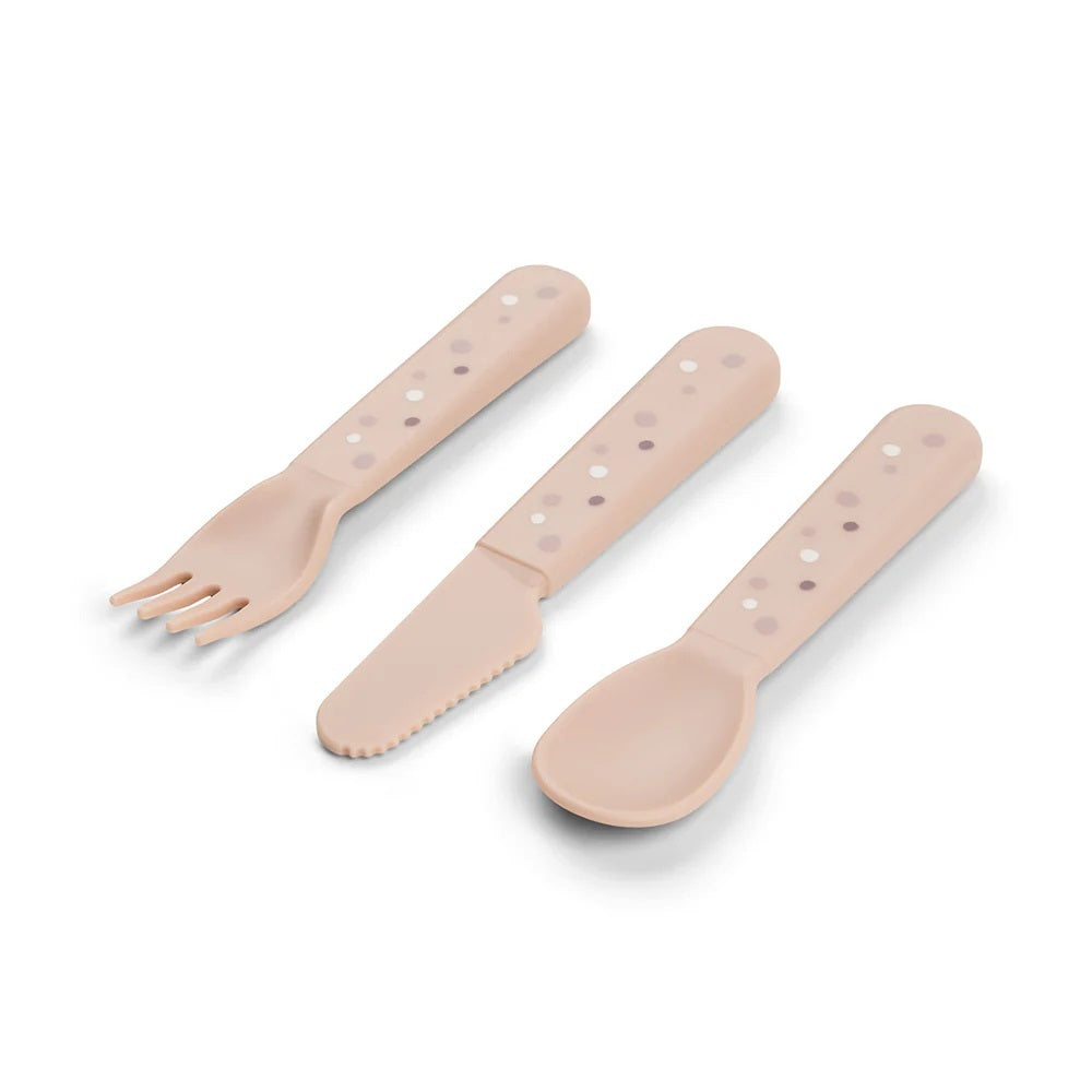 Done By Deer Foodie Cutlery Set Happy Dots Powder