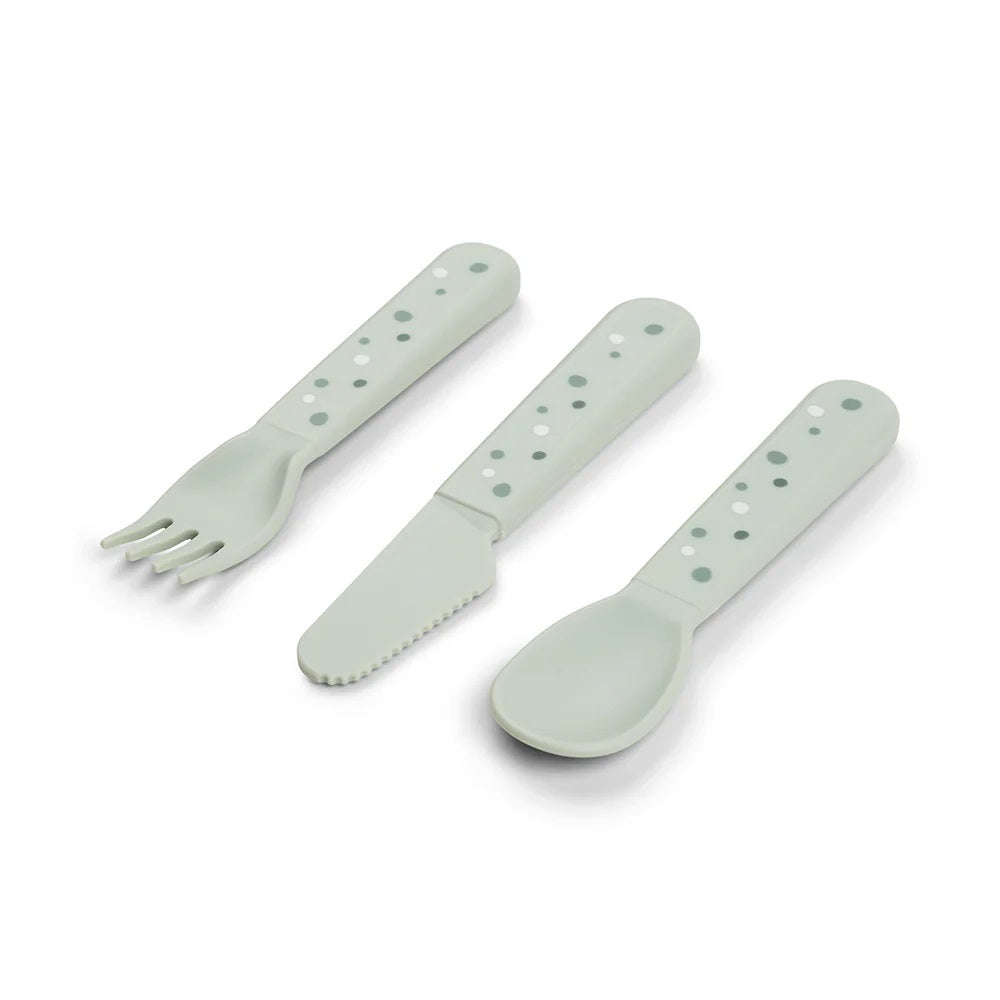 Done By Deer Foodie Cutlery Set Happy Dots Green