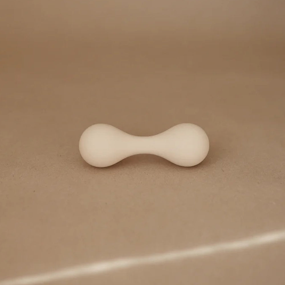 Mushie Silicone Baby Rattle Toy Shifting Sand