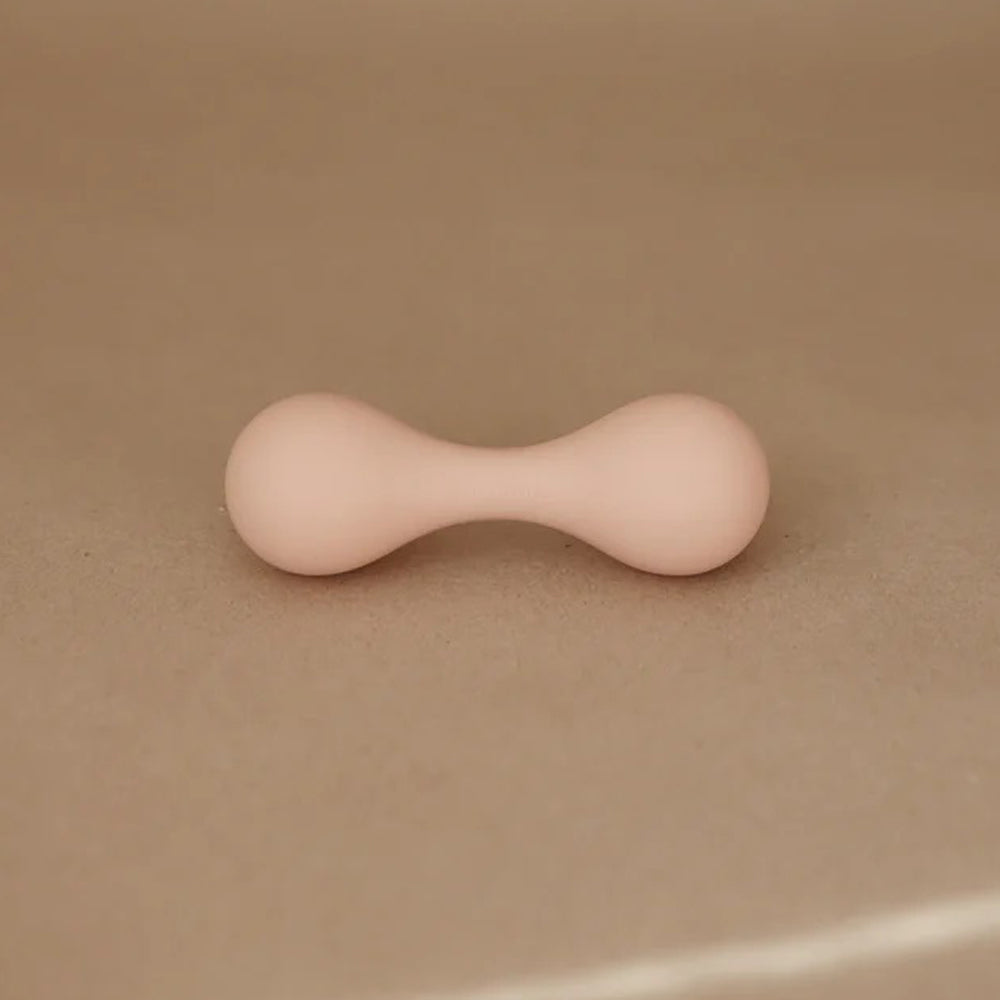 Mushie Silicone Baby Rattle Toy Blush