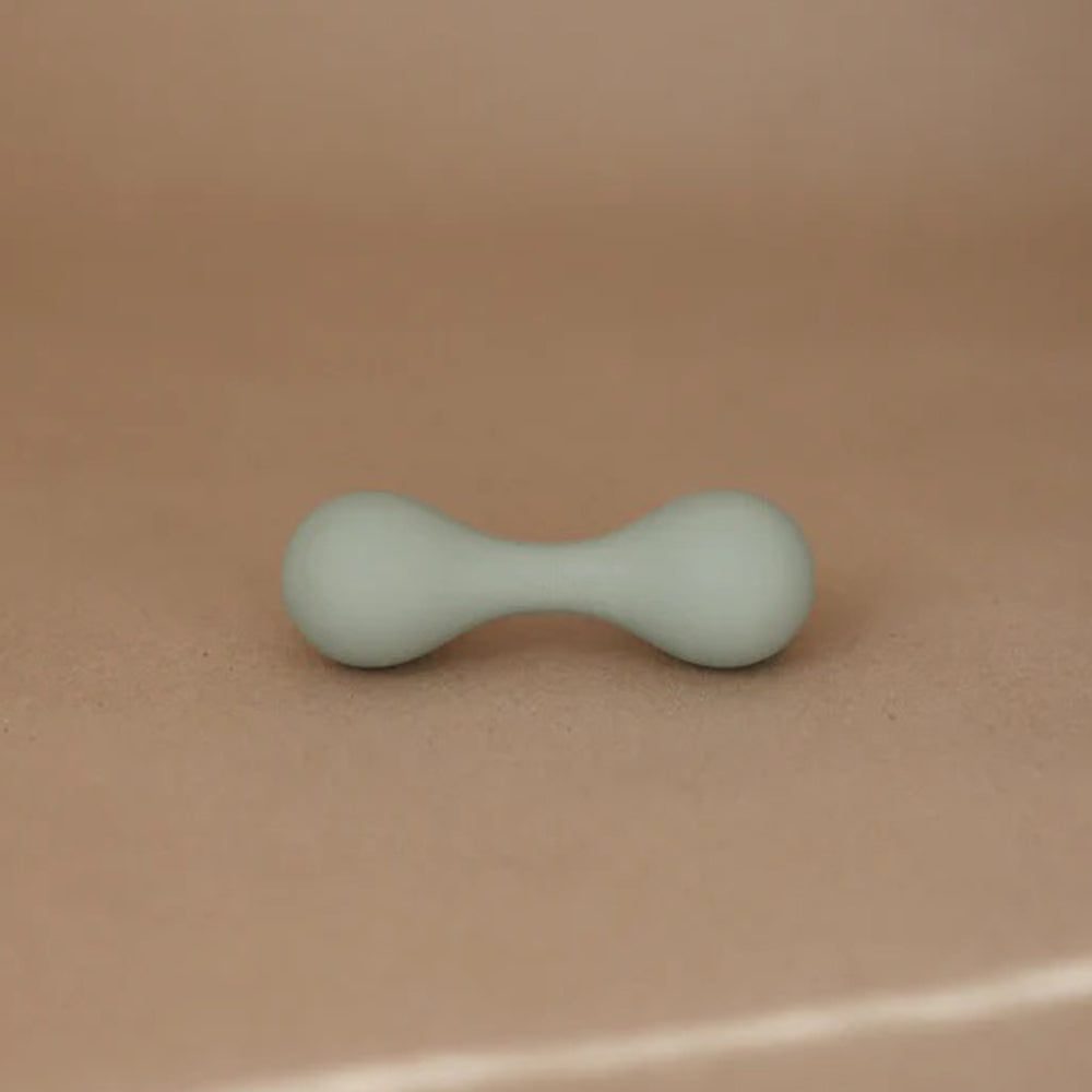 Mushie Silicone Baby Rattle Toy Cambridge Blue