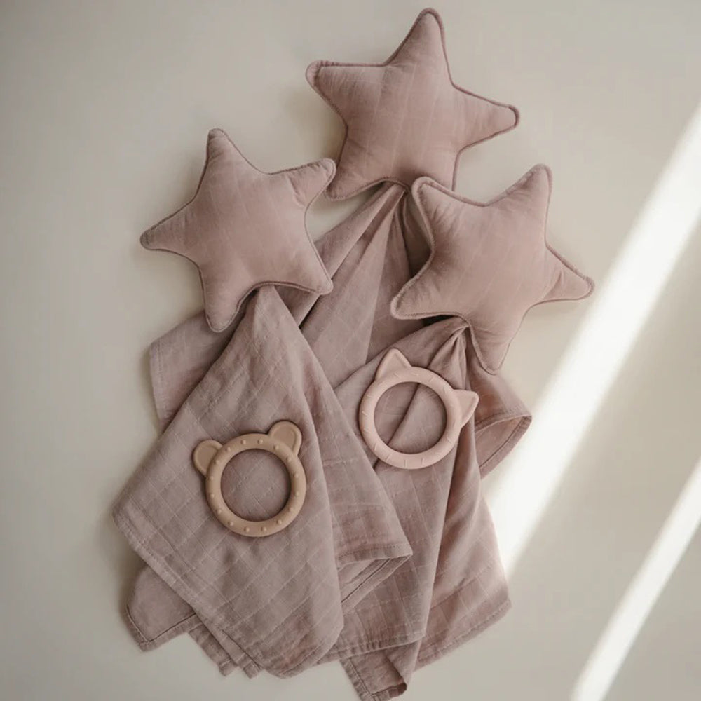 Mushie Lovey Blanket Star Natural