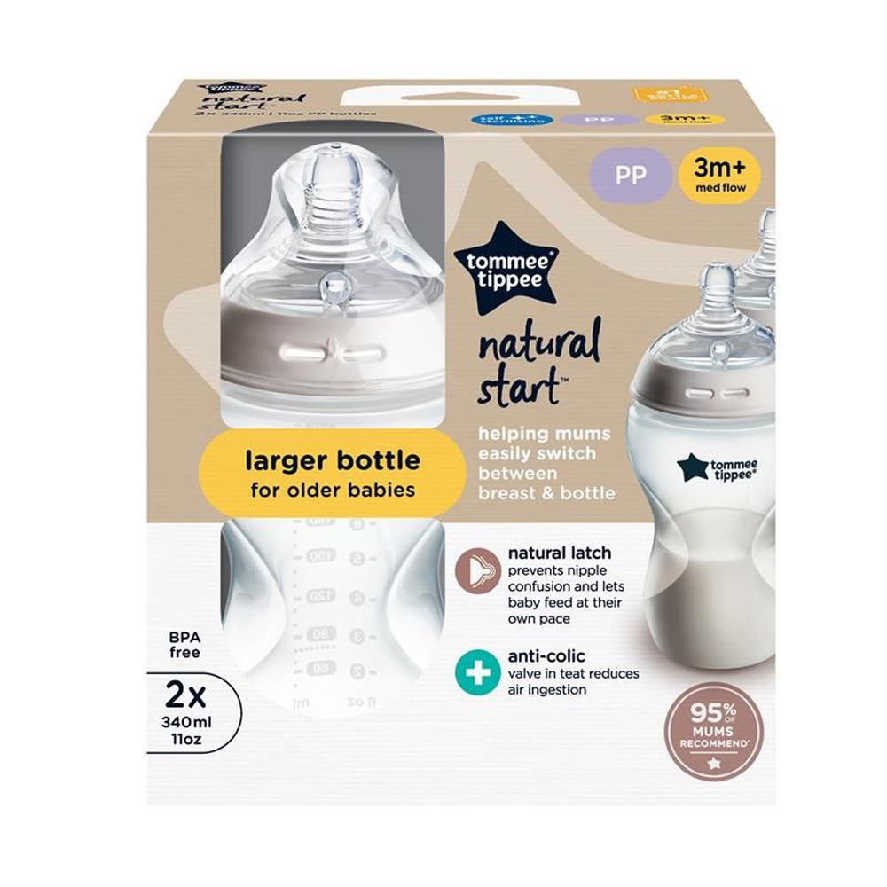 Tommee Tippee Natural Start 2x 340ml PP Bottles