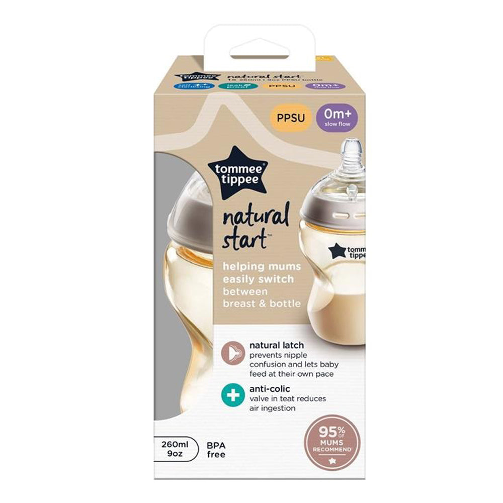 Tommee Tippee Natural Start 1x 260ml PPSU Bottle Slow Teat