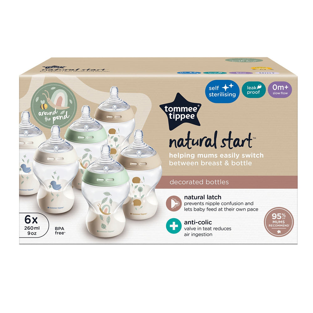 Tommee Tippee Natural Start 6x 260ml PP Bottles Pond