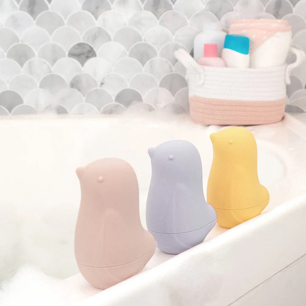 Playground 3pk Silicone Squeezy Bath Birds Multi