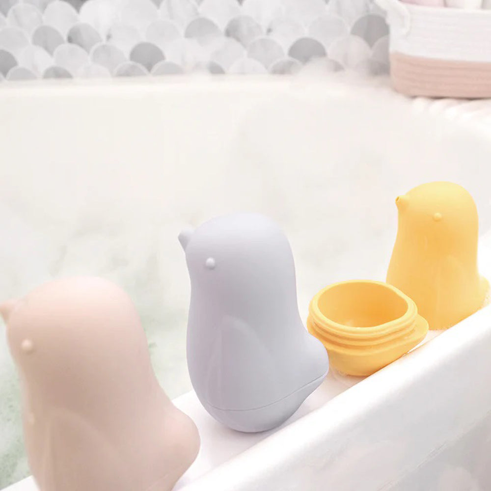 Playground 3pk Silicone Squeezy Bath Birds Multi